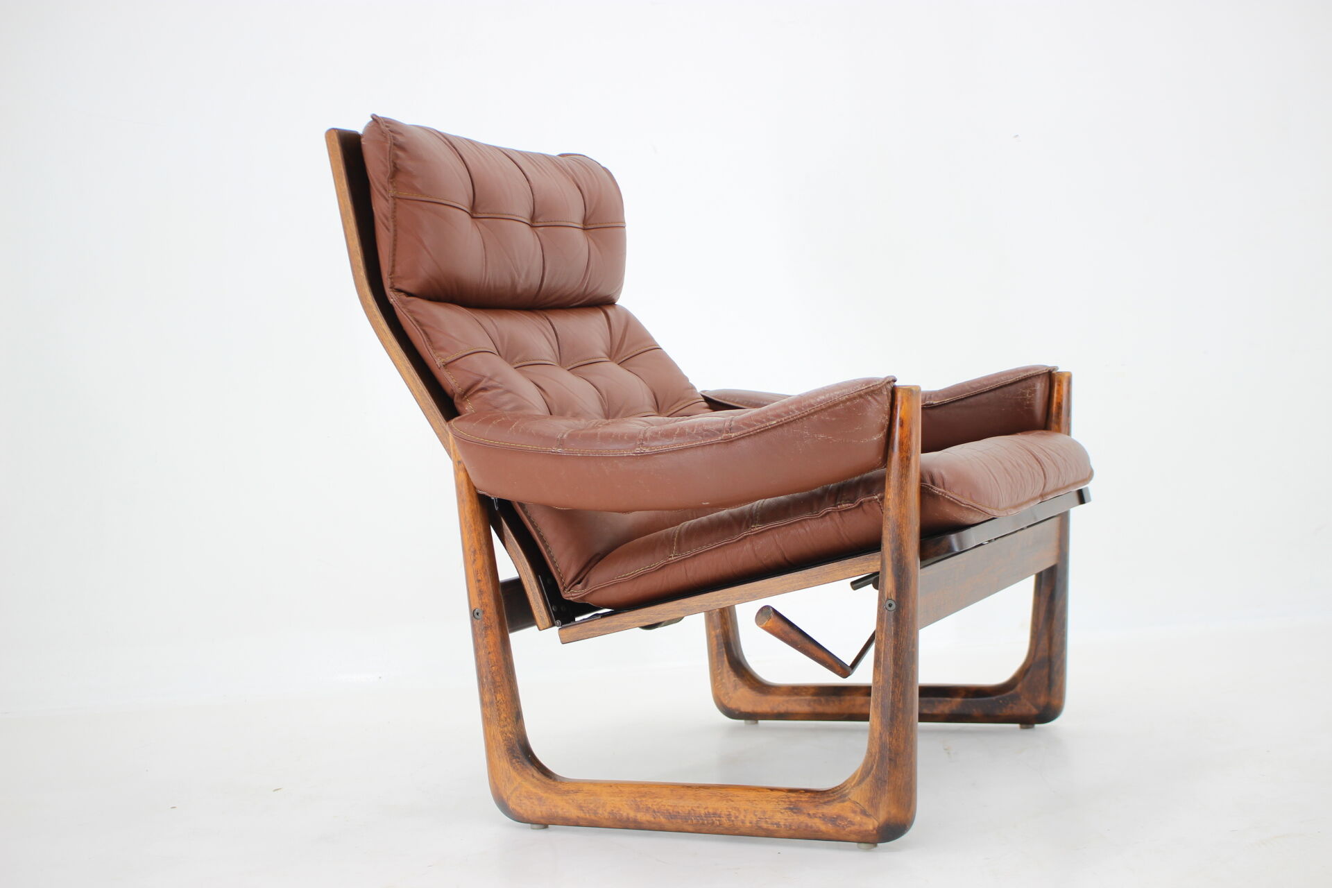 1960s adjustable leather armchair by Genega Mobler, Denmark