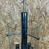 60s 70s Chandelier Huge Chandelier Pendant Lamp Limburg Glass & Chrome Design