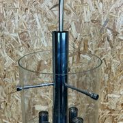 60s 70s Chandelier Huge Chandelier Pendant Lamp Limburg Glass & Chrome Design
