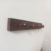 Vintage wooden wall coat rack