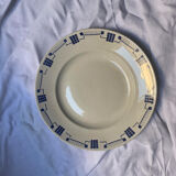 Vintage Luneville blue round dish