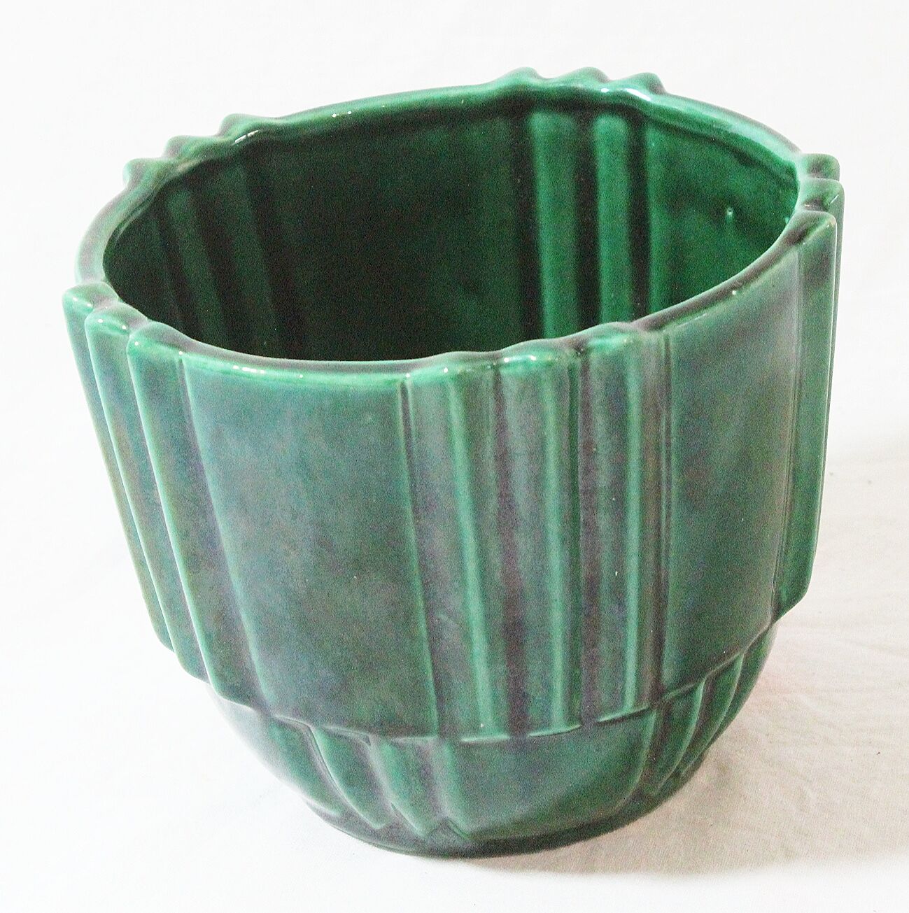 Green ceramic vase