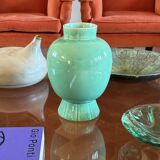 Paul Millet, Art Deco green ceramic vase, Sevres France 1930s