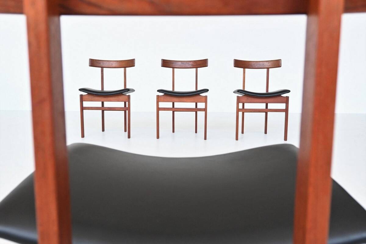 Inger Klingenberg dining chairs teak France & Son Denmark 1960