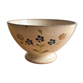 Ancien bol en faïence sur pied douche Digoin Sarreguemine Fleurs / flo
