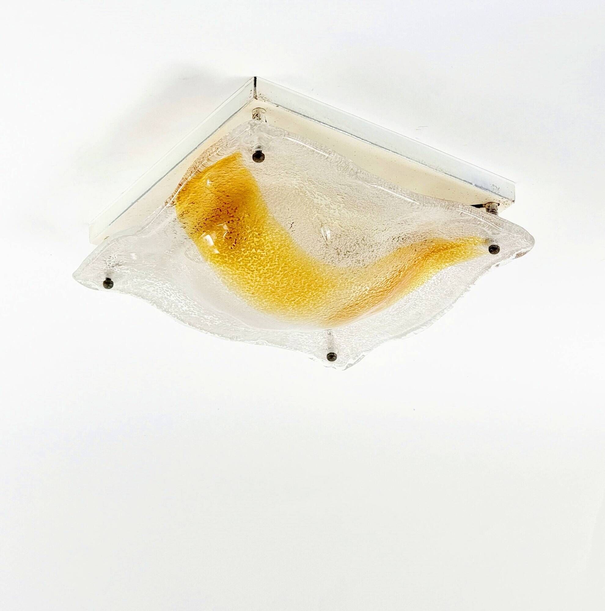 Murano Glass Flush Mount or Wall Light/Sconce by Toni Zuccheri for Mazzega, Italy, 1970s
