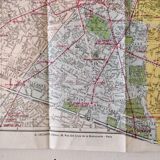 Map old Paris suburb 74x55cm edition A. Leconte 1970