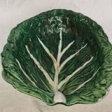 Large cabbage leaf plate Gerber – French barbotine – decorative piece