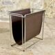 Gérard Rignault faux leather and metal magazine rack