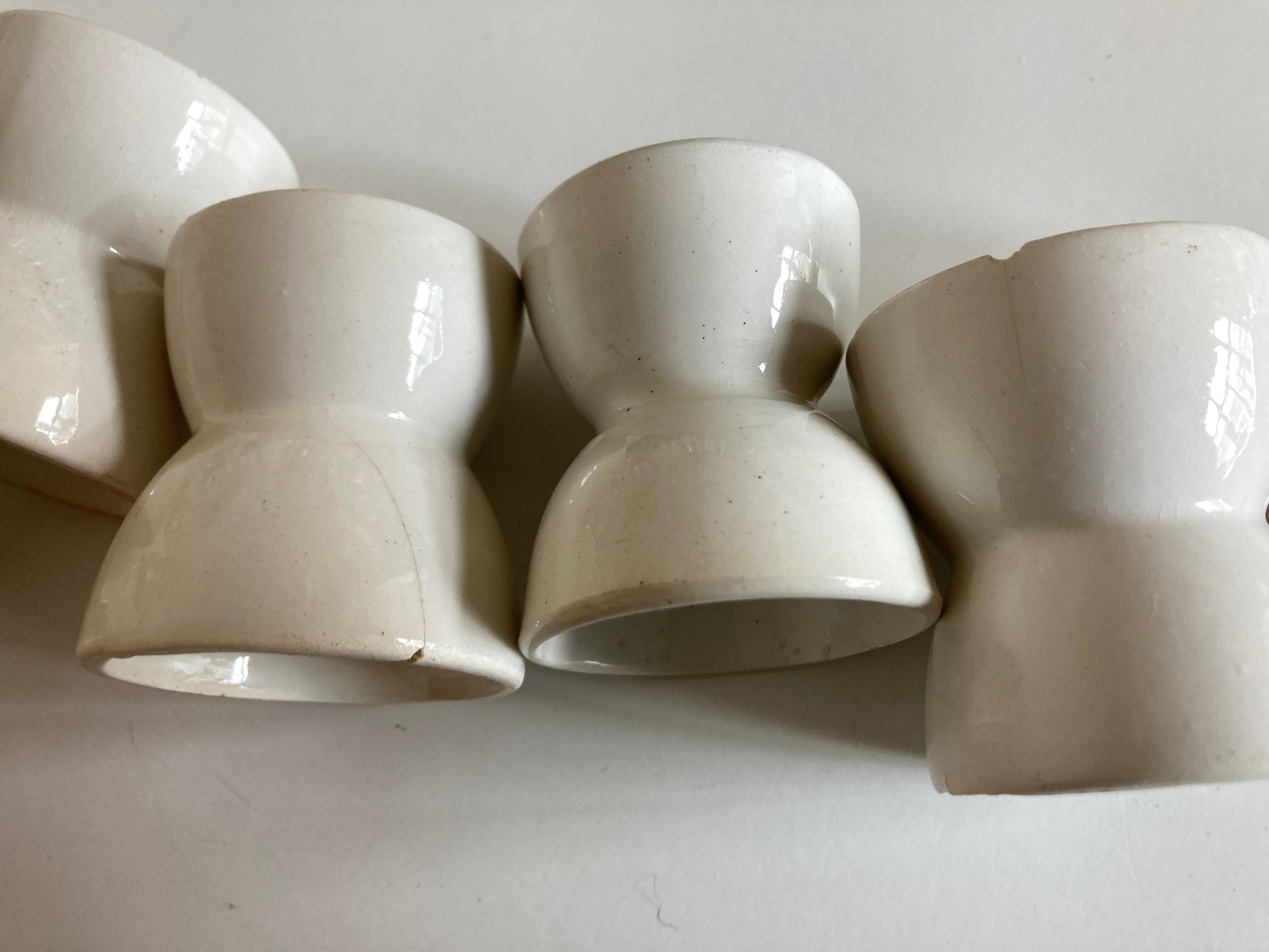 set of 6 coquetiers in fine earthenware iron earth fine 19th