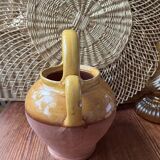 Provençal terracotta pitcher/jug with yellow glaze