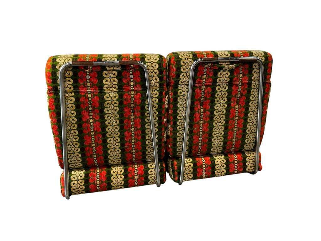 Ensemble de 2 fauteuils/canapés-lits vintage vert orange