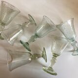 Set of 6 glasses of Biot signed 16cm 1960