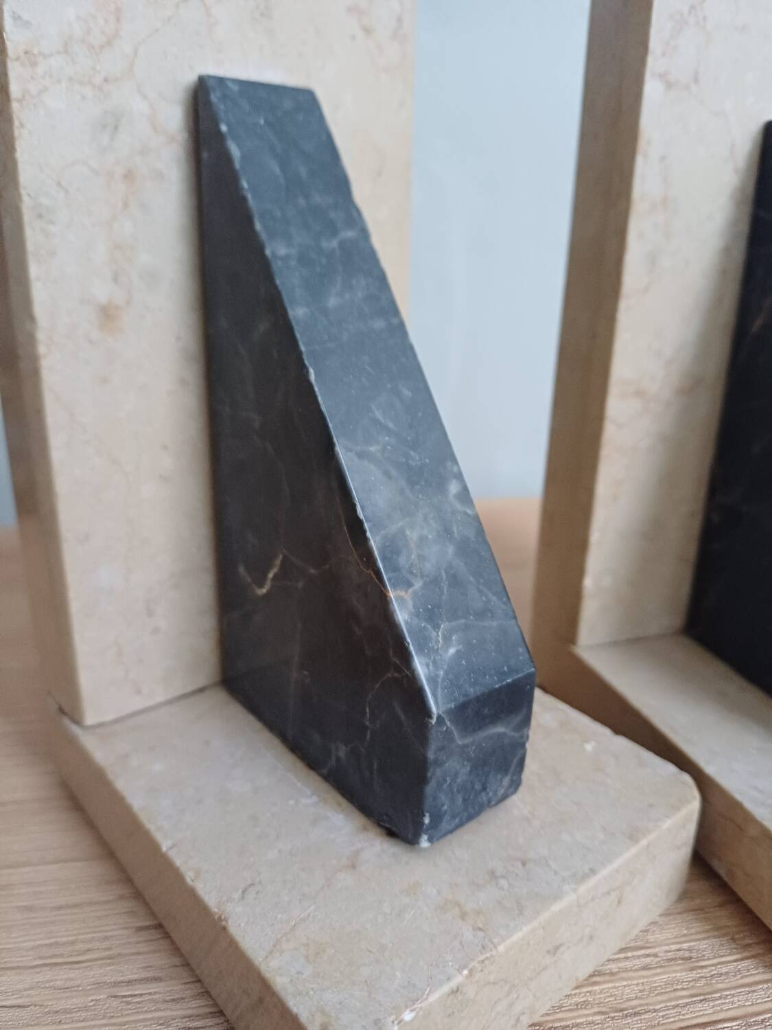 2 Stone Bookends – Art Deco Minimalist Design, France, c. 1930s–1950s