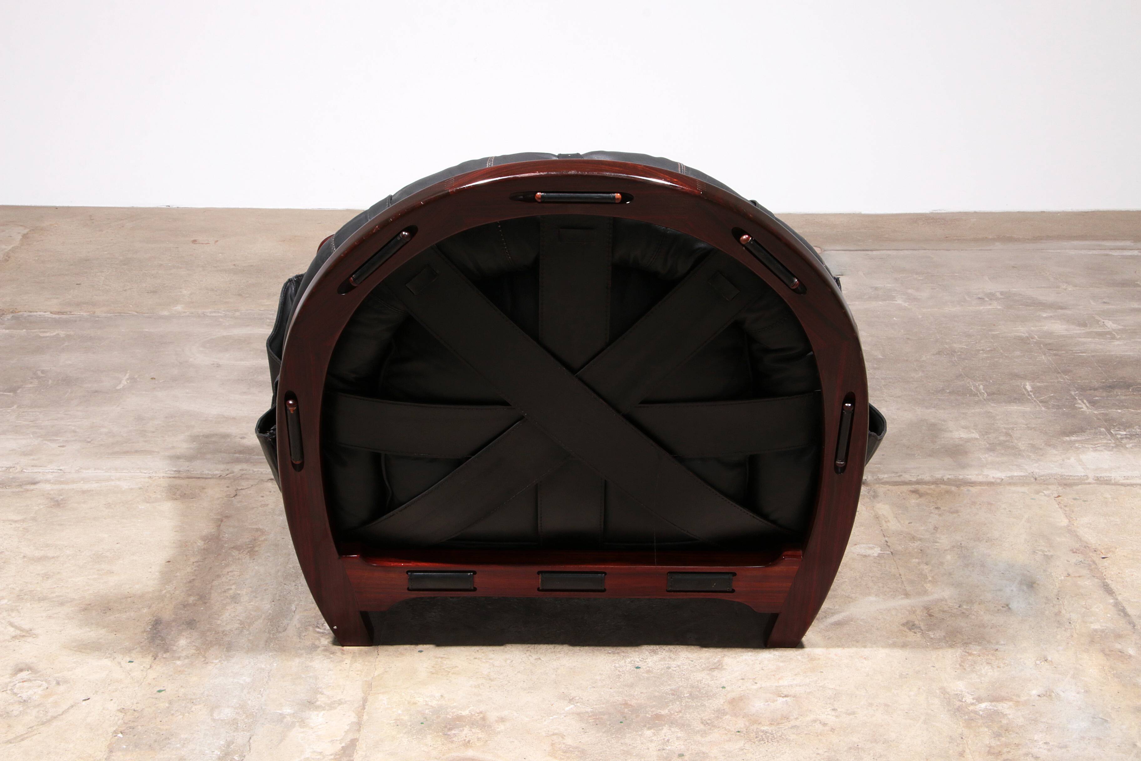 Luciano Frigerio "Rancero" Leather Lounge Chair - 1970s Italian Design