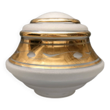 Art-deco globe for ceiling light - granite and gold glass - 1930s