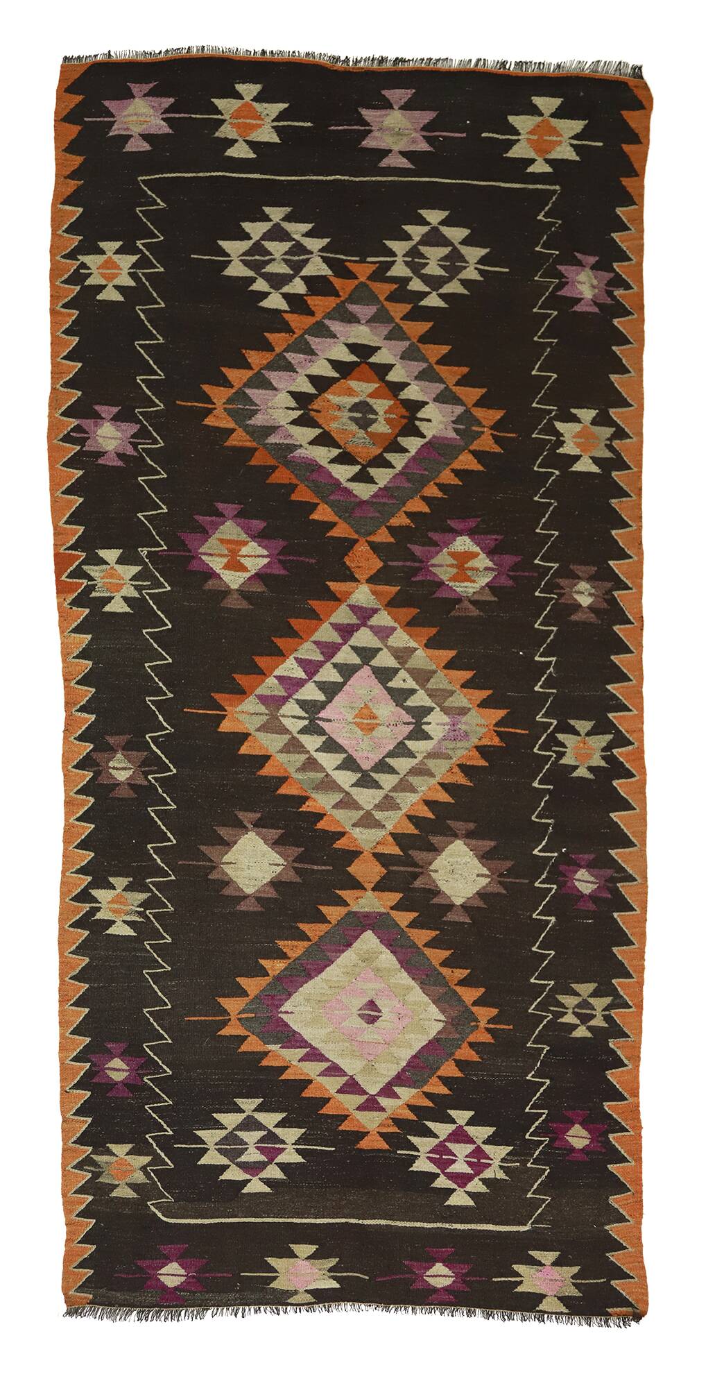 Grand Kilim Turkish Anatolia 160x340 cm Vintage Geometric Handwoven