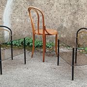 Paire de tables d'appoint, chevets en verre fumé, 1980