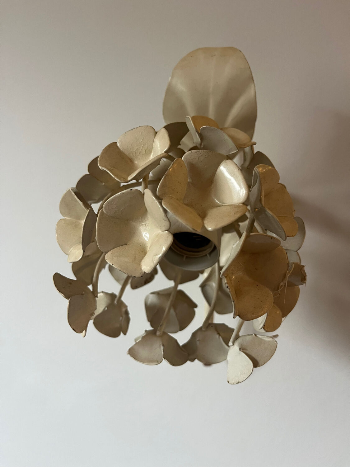 Ecru metal flower wall sconce
