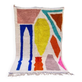 Handmade Moroccan wool rug, 250cm x 150cm, unique piece.