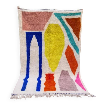 Handmade Moroccan wool rug, 250cm x 150cm, unique piece.