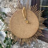 Vintage rattan sun mirror
