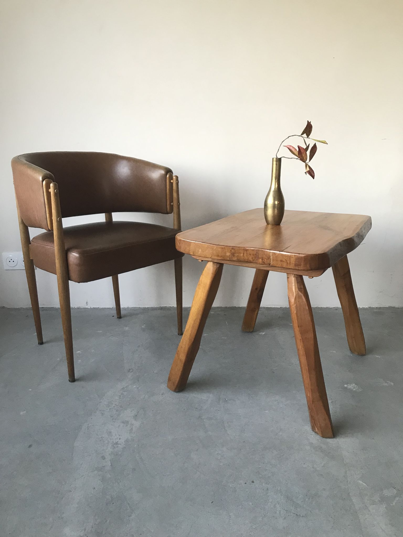 Brutalist coffee table in solid wood
