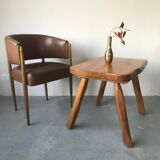Brutalist coffee table in solid wood