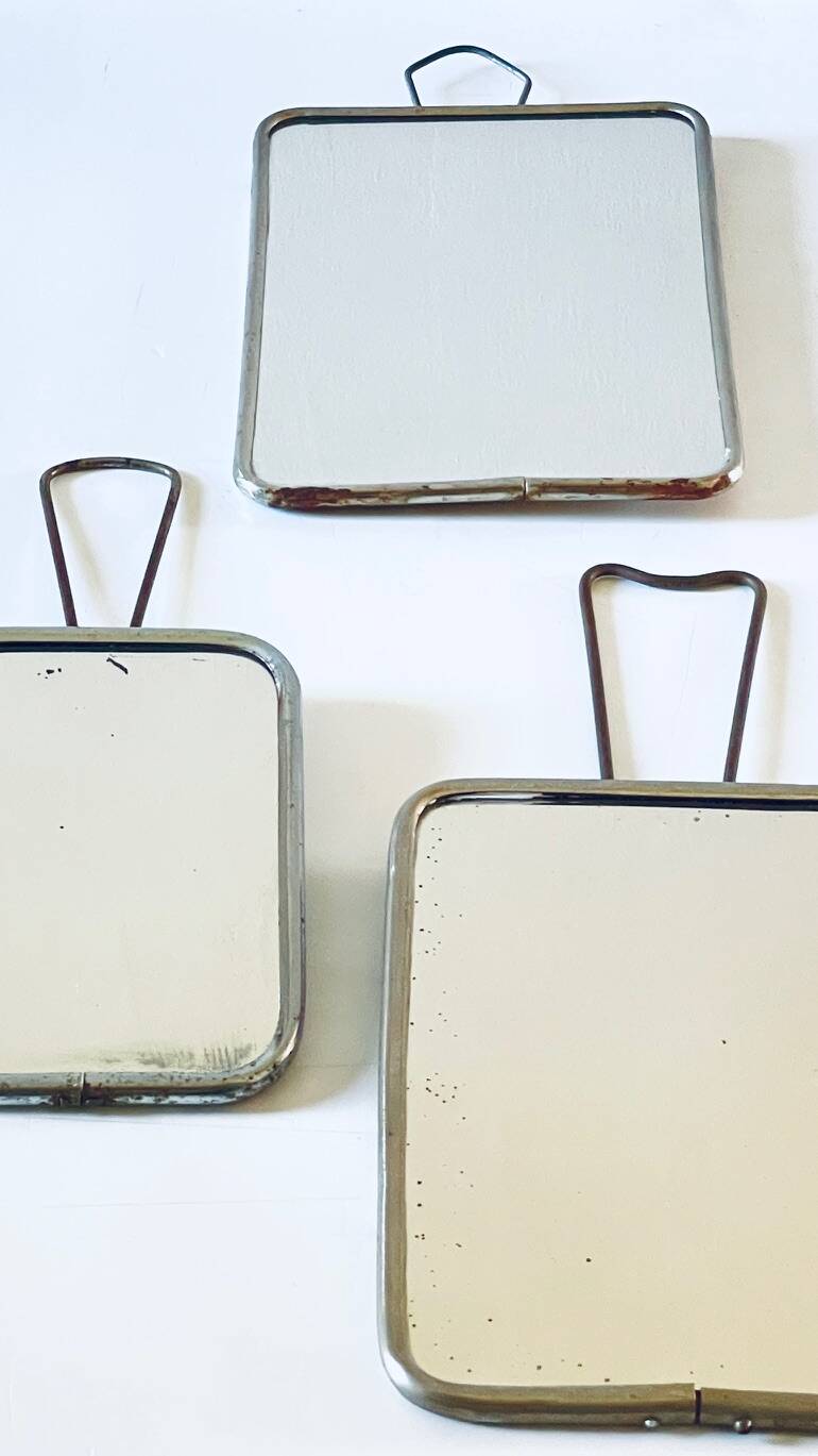 Collection de 3 miroirs barbier vintage