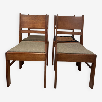Série de 4 chaises 1940, École d’Amsterdam