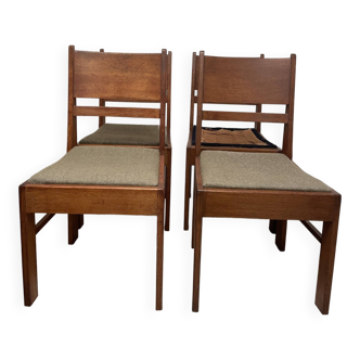 Série de 4 chaises 1940, École d’Amsterdam