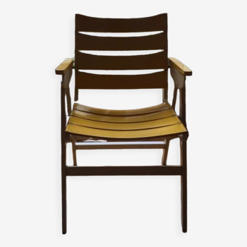 Vintage foldable wooden armchair