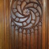 Antique Gothic style walnut wardrobe 19th century