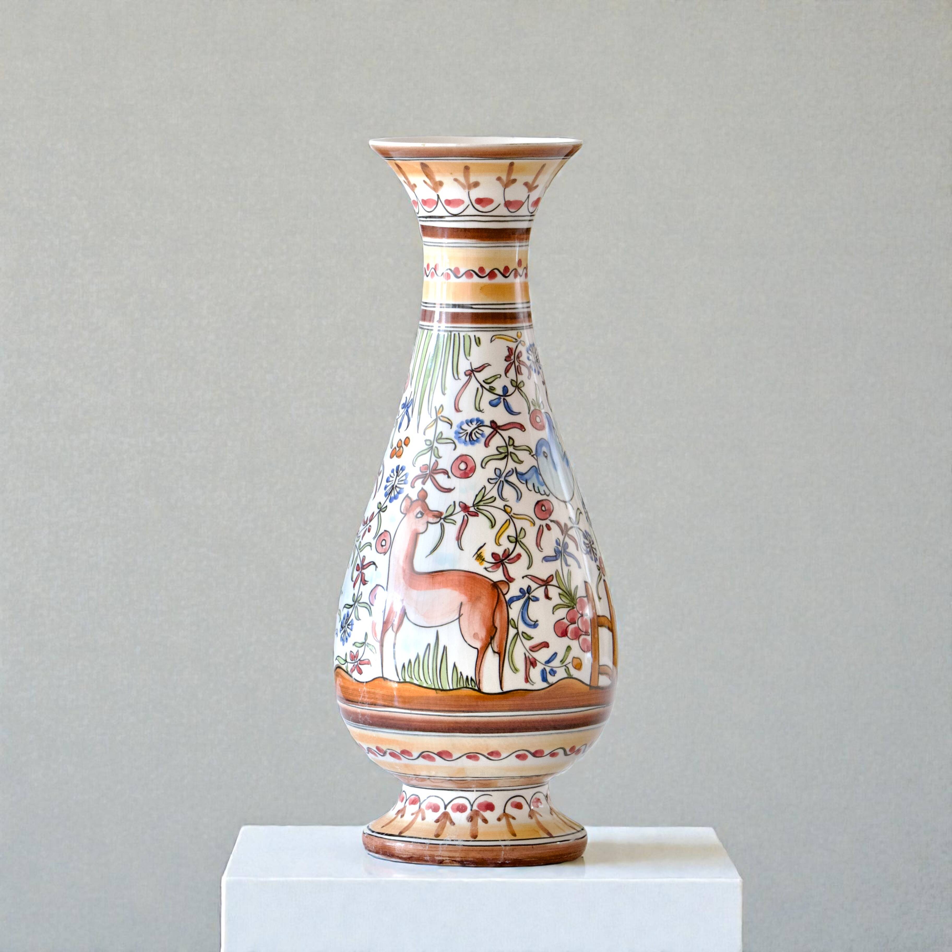 Large handcrafted Coimbra vase, hand-painted, unique piece