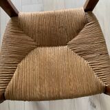 Fauteuil bois et paille ancienne