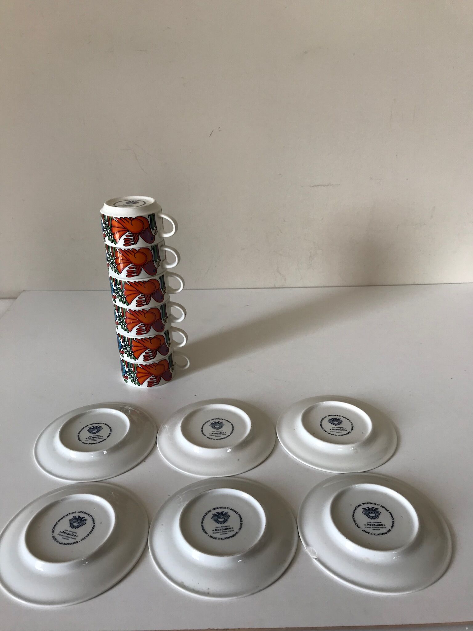 Coffee service Acapulco x 6 vintage 70s design