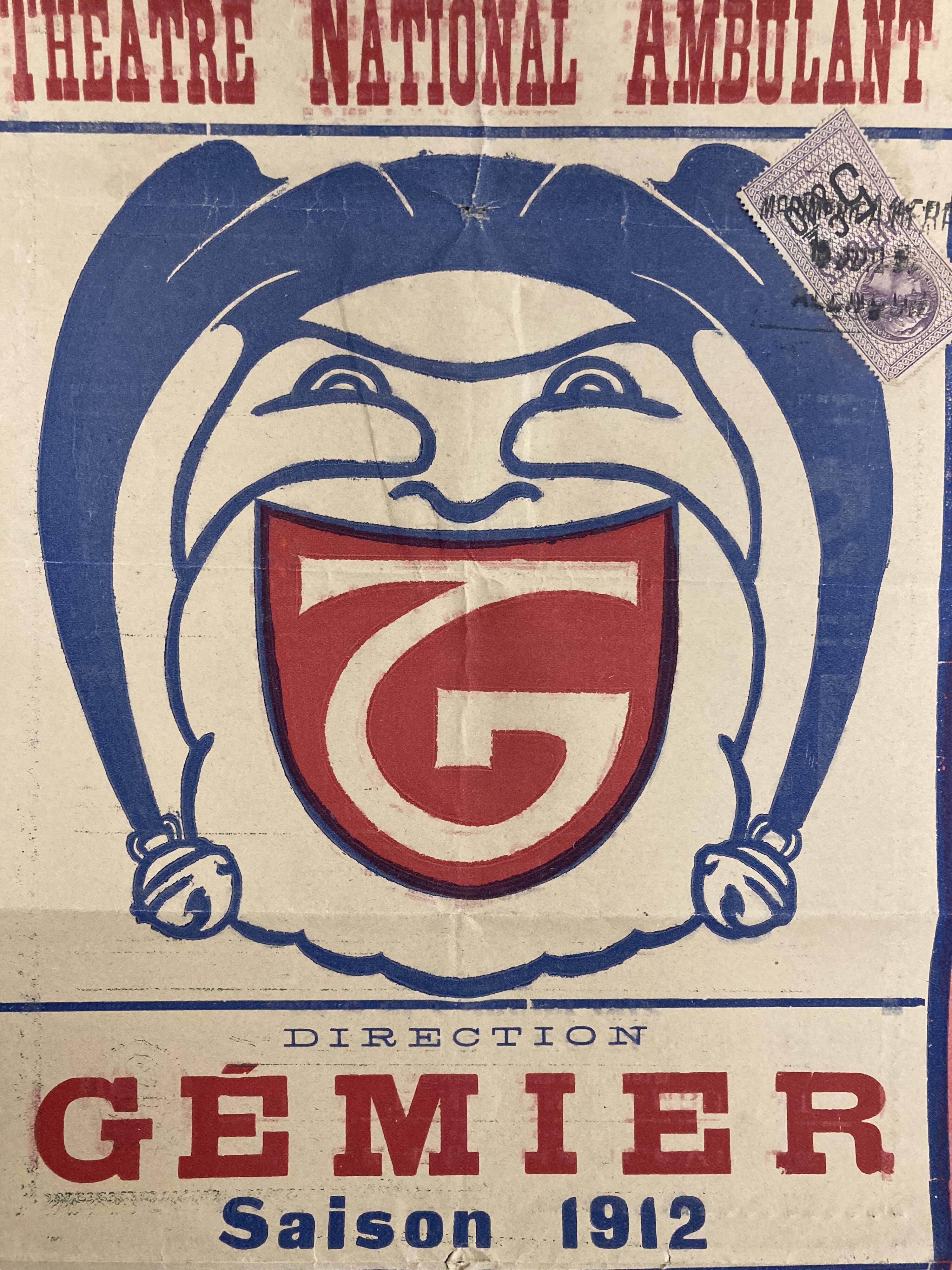 Affiche ancienne Gémier Théâtre national ambulant de 1912