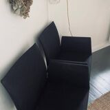 Set of 2 Zanotta LIA armrest chairs in antarcite gray virgin wool