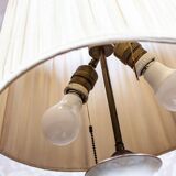 Vintage Electric Table Lamp with Decorative Ceramic Base, 1940s