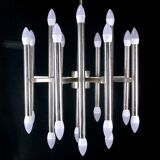 Mid-20th century chrome chandelier, Sciolari distributed by Lightolier