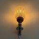 Mid-century glass and brown metal wall light, 1960, Italy