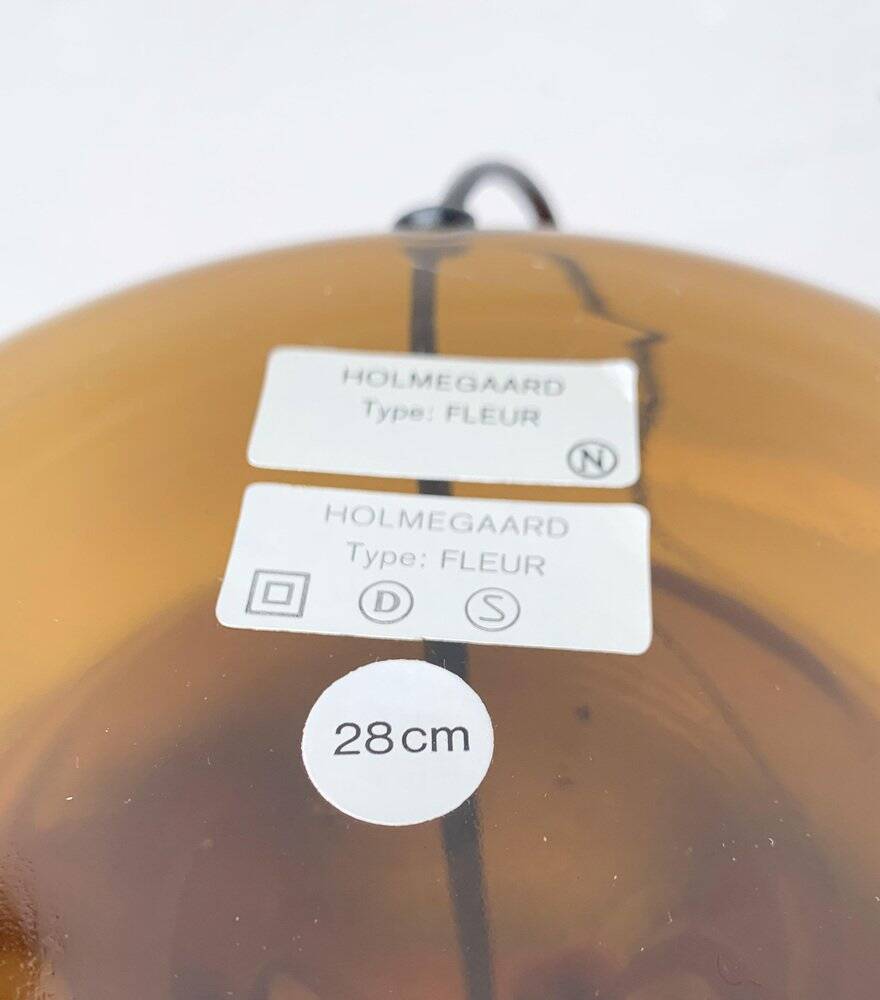 Vintage Danish table lamp model Fleur in glass by Michael Bang for Holmegaard, 1970s.