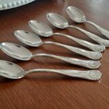 Set of 6 small silver metal spoons