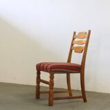 Vintage 1960s Danish farmhouse oak dining chairs in the style of Henning Kjærnulf