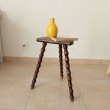 Vintage turned wood tripod stool