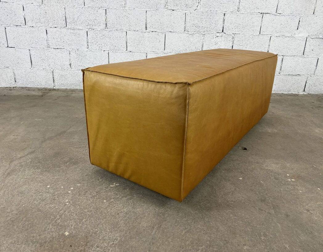 Vintage leather bench from 1970