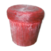 Flashy orange pink moumoute pouf