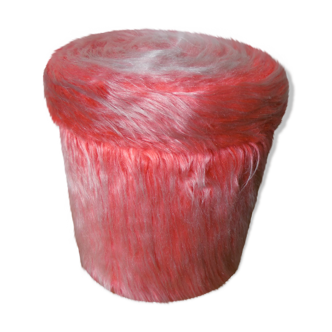 Flashy orange pink moumoute pouf