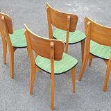 Set of 4 formica and wood chairs
