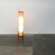 Mid-century tripod rocket floor lamp in teak, 1960s.